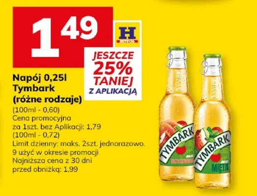 Napój 0,25l Tymbark (różne rodzaje) promocja w Hitpol