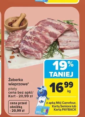 Żeberka wieprzowe płaty promocja w Carrefour