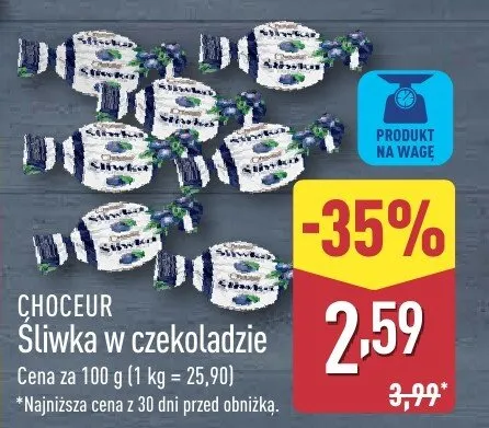 Śliwka w czekoladzie promocja w Aldi
