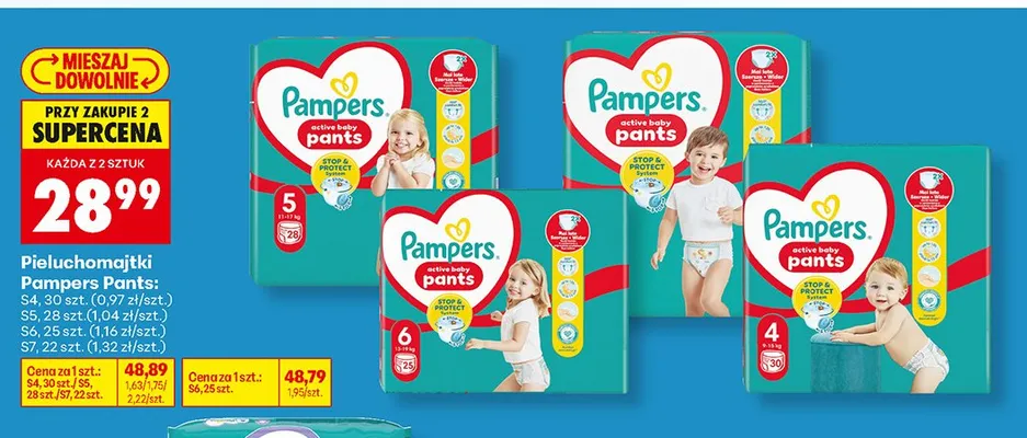 Pieluchomajtki Pampers Pants S4 promocja w Biedronka