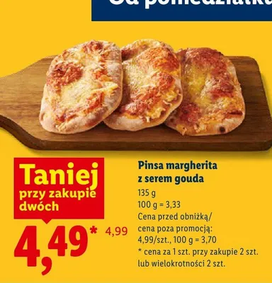 Pinsa margherita z serem gouda promocja w Lidl