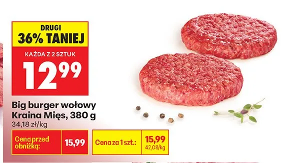 Big burger wołowy promocja w Biedronka