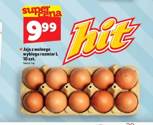 Jaja z wolnego wybiegu rozmiar L promocja w TOPAZ