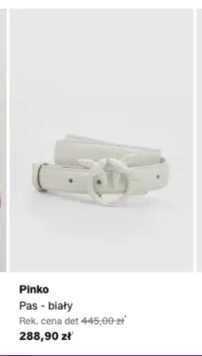 Pas Pinko biały promocja w Lounge by Zalando