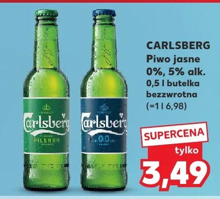 Piwo Carlsberg jasne 5% alk. promocja w Kaufland
