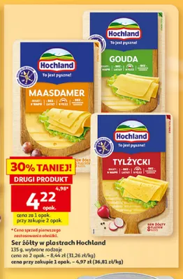 Ser maasdamer w plastrach Hochland promocja w Auchan