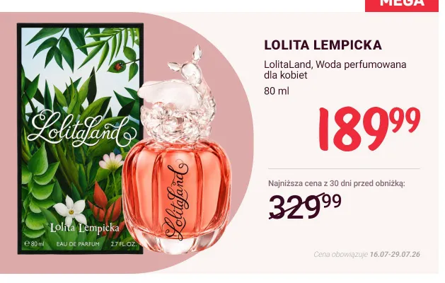 Woda perfumowana dla kobiet Lolita Lempicka LolitaLand promocja w Rossmann