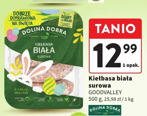 Kiełbasa biała surowa promocja w Intermarche