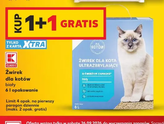 Żwirek dla kotów biały K-Classic promocja w Kaufland