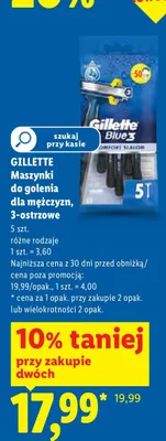 Maszynki do golenia dla mężczyzn Gillette Blue3 Slalom promocja w Lidl