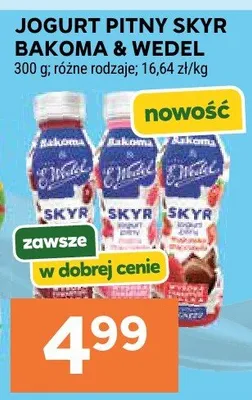 Jogurt pitny skyr Bakoma & Wedel promocja w Stokrotka