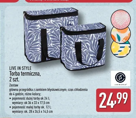 Torba termiczna LIVE IN STYLE 2-pak promocja w Aldi