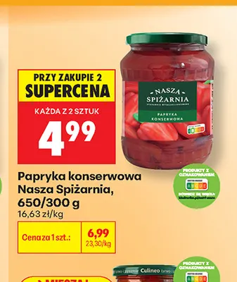 Papryka konserwowa Nasza Spiżarnia promocja w Biedronka
