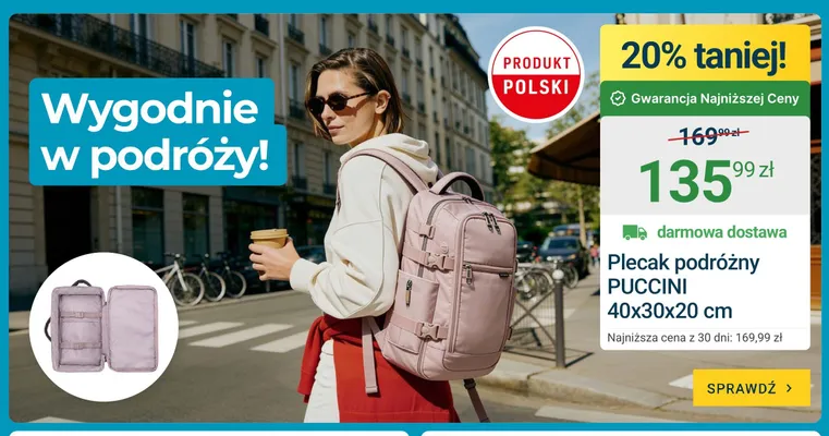 Plecak podróżny PUCCINI promocja w ERLI