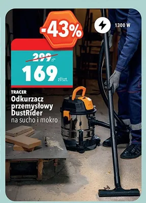Odkurzacz przemysłowy TRACER DustRider na sucho i mokro promocja w Biedronka