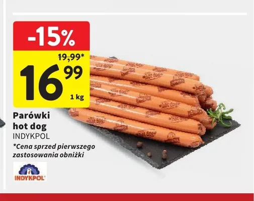 Parówki hot dog Indykpol promocja w Intermarche