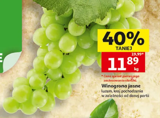 Winogrona jasne promocja w Auchan