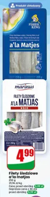 Filety śledziowe a'la Matjas w oleju Marinus promocja w Dino