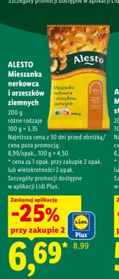 Mieszanka nerkowca i orzeszków ziemnych Alesto promocja w Lidl