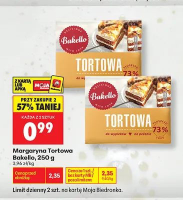 Margaryna Tortowa Bakello promocja w Biedronka