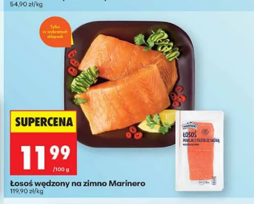 Łosoś wędzony na zimno Marinero promocja w Biedronka