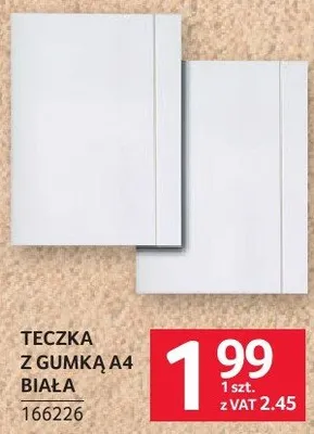 Teczka z gumką A4 biała promocja w Selgros