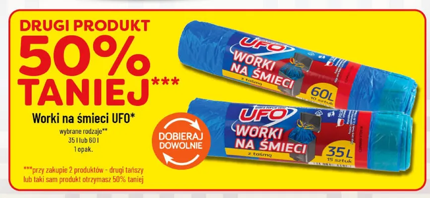 Worki na śmieci UFO 60 l 10-pak promocja w POLOmarket