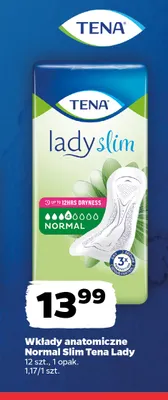 Wkłady anatomiczne Normal Slim Tena Lady promocja w Netto