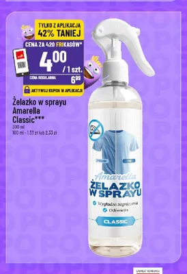 Żelazko w sprayu Amarella Classic promocja w POLOmarket