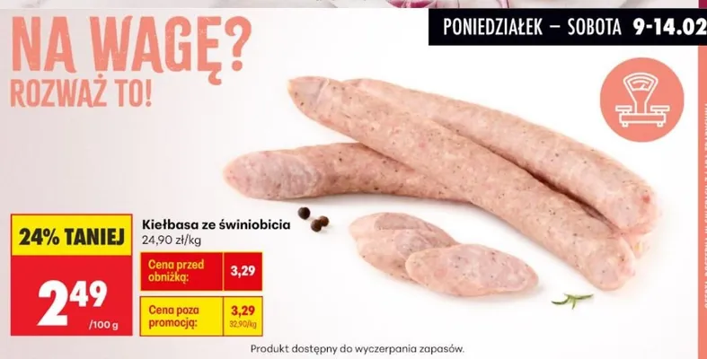Kiełbasa ze świnlobicia promocja w Biedronka