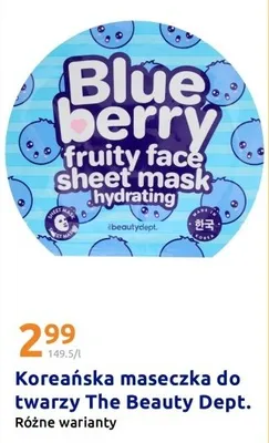 Koreańska maseczka do twarzy fruity face sheet mask hydrating promocja w Action