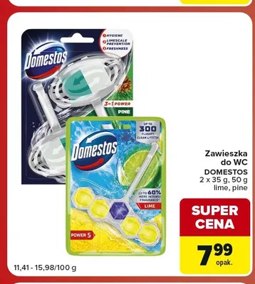 Zawieszka do WC Domestos pine 2-pak promocja w Carrefour Market