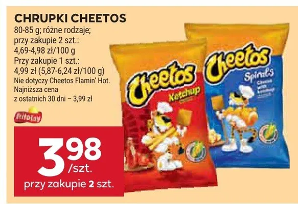 Chrupki Cheetos różne rodzaje promocja w Stokrotka
