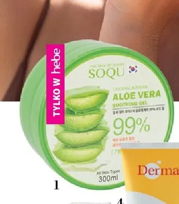 Żel aloesowy do twarzy ciała i włosów SOQU Aloe Vera promocja w Hebe