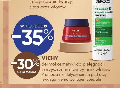Dermokosmetyki do pielęgnacji i oczyszczania twarzy oraz włosów VICHY promocja w Super-Pharm
