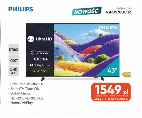 Telewizor Philips 43PUS7001/12 promocja w Max Elektro
