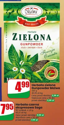 Herbata zielona Gunpowder Malwa promocja w Dino