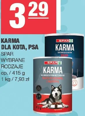 Karma dla kota, psa promocja w SPAR
