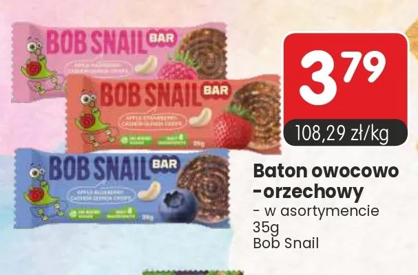 Baton owocowo-orzechowy Bob Snail promocja w Market Point