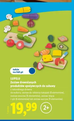 Zestaw drewnianych produktów spożywczych do zabawy zestaw do robienia kanapek Lupilu promocja w Lidl