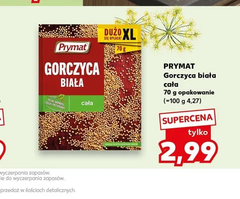 Gorczyca biała cała Prymat promocja w Kaufland