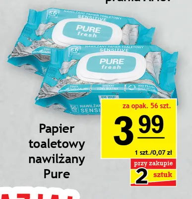 Papier toaletowy nawilżany Fresh Pure promocja w Gram Market