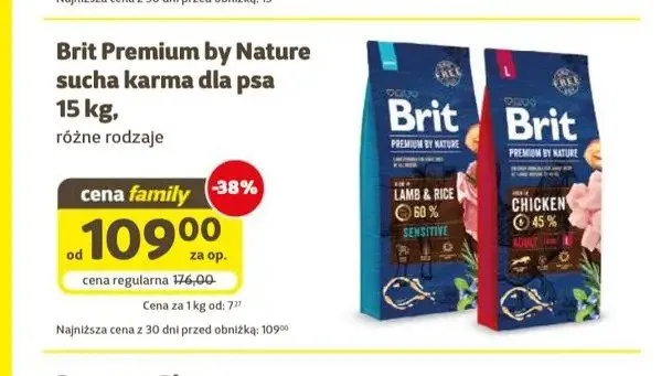 Sucha karma dla psa Brit Premium by Nature Chicken promocja w Super Zoo