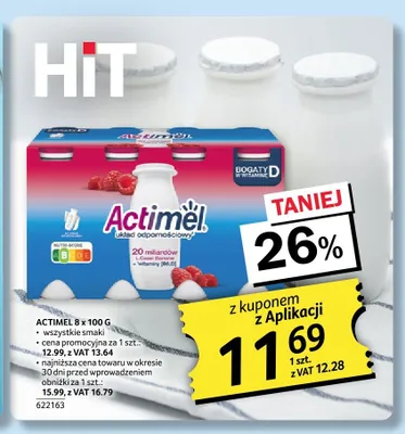 Jogurt Actimel 8-pak 100 g promocja w Selgros