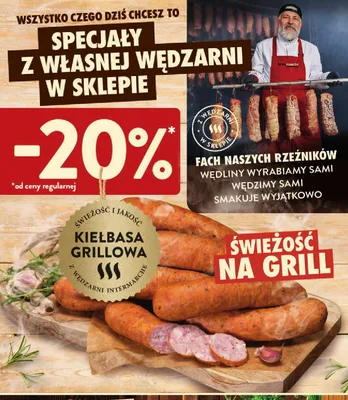 Kiełbasa grillowa z wędzarni Intermarché promocja w Intermarche