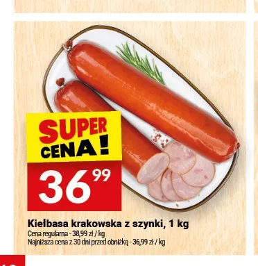 Kiełbasa krakowska z szynki Białecki Wędzarnia promocja w Twój Market