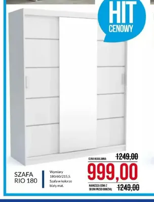 Szafa Rio 180 promocja w Abra Meble