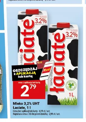 Mleko 3,2% UHT Łaciate promocja w Twój Market