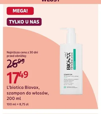 Szampon do włosów L'biotica Biovax promocja w Rossmann