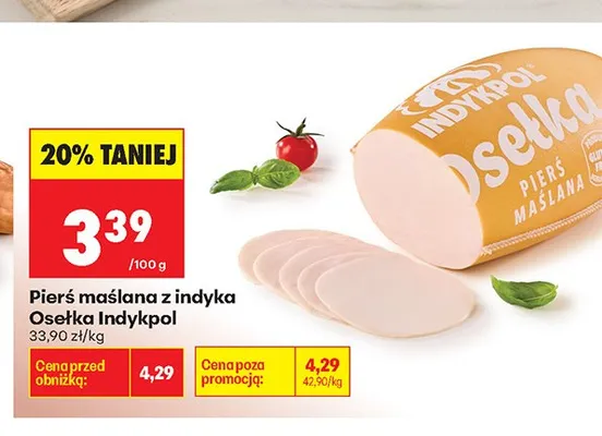 Pierś maślana z indyka Osełka Indykpol promocja w Biedronka